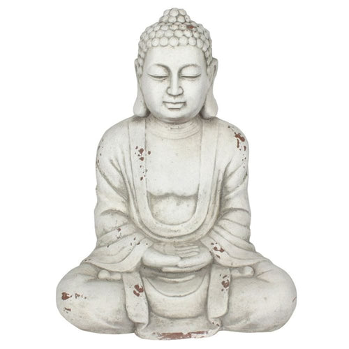 58cm White Hands In Lap Sitting Garden Buddha S03721755 N/A