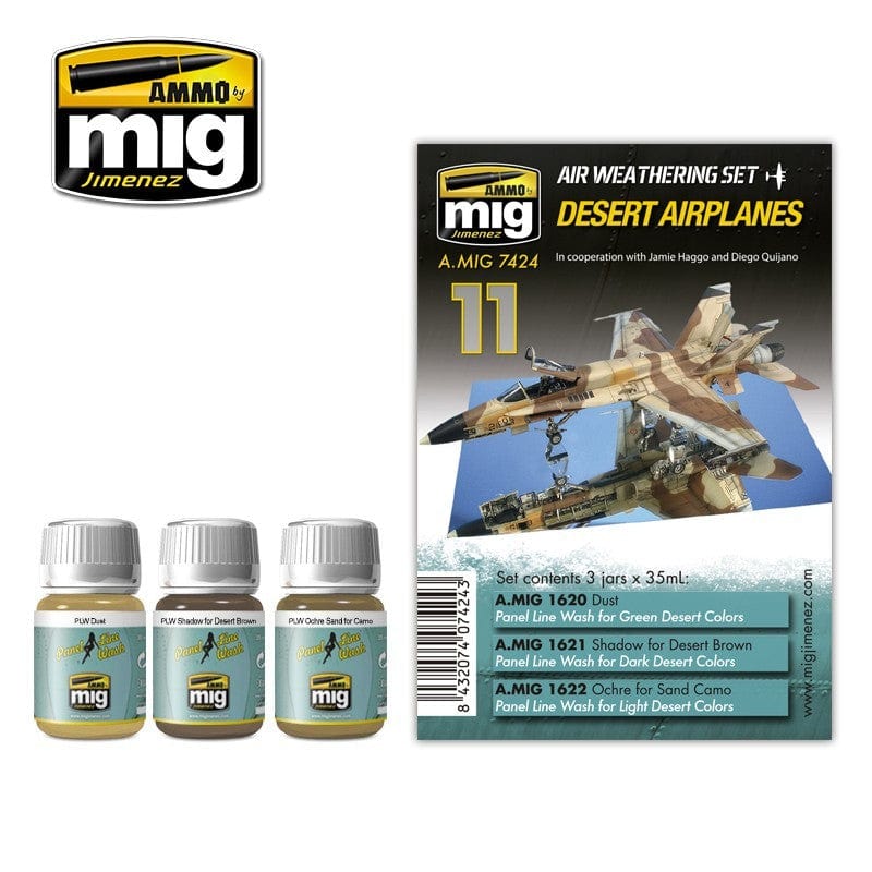 Ammo Mig MIG7424 Desert Airplanes Weathering Set 3x35ml MIG7424 Ammo Mig
