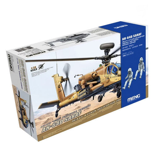 Meng QS-005S AH-64D SARAF Heavy Attack Helicopter Israeli Air Force with 2 Figures 1:35 Scale Model Kit MNGQS-005S Meng Models