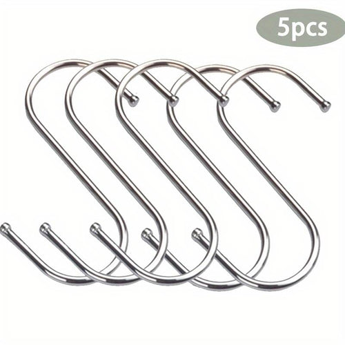 Stainless Steel S Hooks For Hanging Plants, Clothes, Kitchen, Wardrobe pack of 5 GF05038 Harbourside Gifts