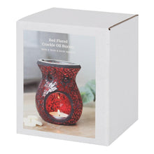 Load image into Gallery viewer, Red Crackle Glass Wax Melt Oil Burner OB66430 Unbranded
