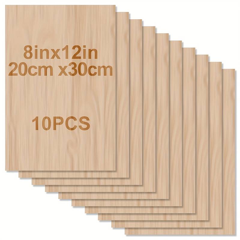 10pcs Basswood Sheets 30cm x 20cm x 1.5mm Thick Plywood Sheets HP12954 Harbourside Gifts