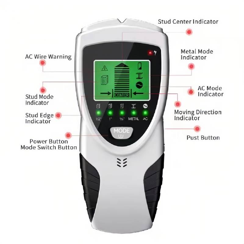 5 In 1 Stud Detector with Intelligent Microprocessor Chip and HD LCD Display HD05159 Harbourside Gifts