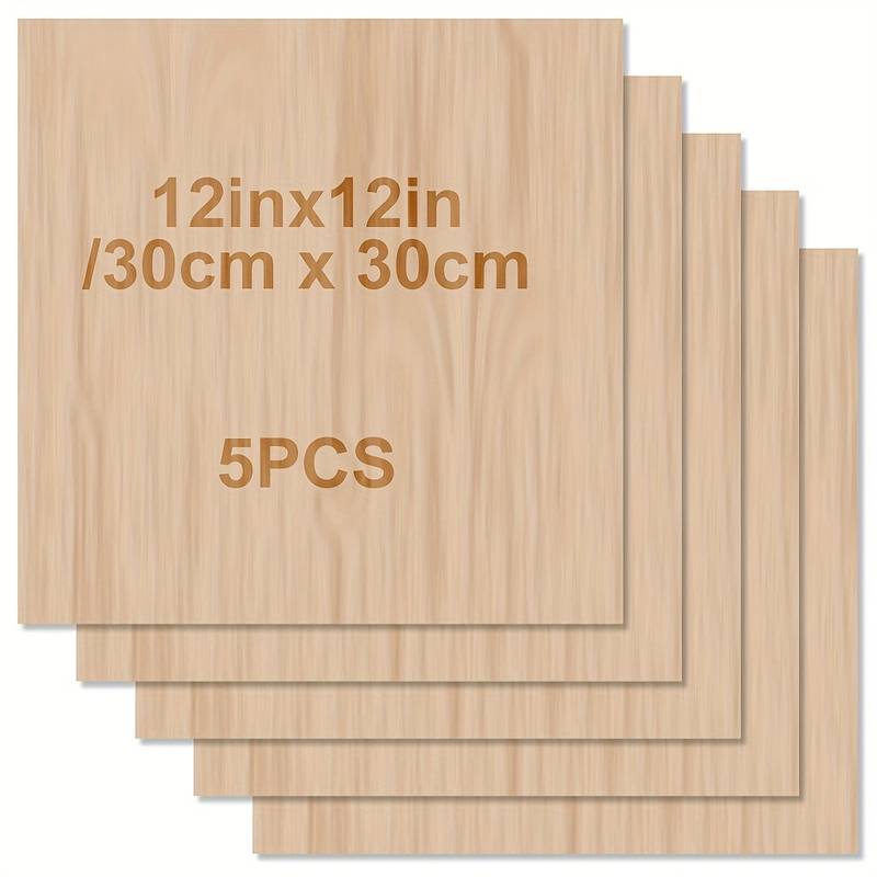 5pcs Basswood Sheets 30cm x 30cm x 2mm Thick Plywood Sheets UE08379 Unbranded
