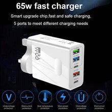 Load image into Gallery viewer, 65W PD Fast Charger With Multiple Ports - PD &amp; 3 USB Ports Adapter For Quick Charging Of All Phones TH10843 Unbranded
