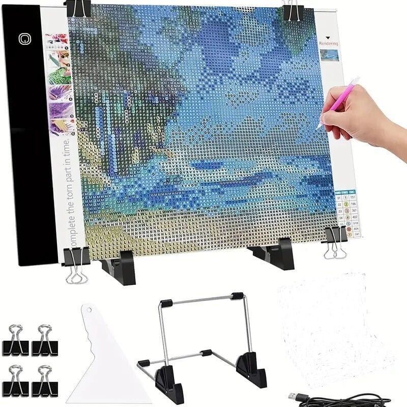 A3 LED Light Board For Artificial Diamond Painting Kits, USB Powered Light Pad QB14302 Unbranded