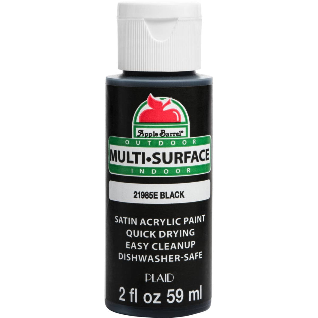 Apple Barrel Multi Surface Acrylic Paint 59ml Satin Black Indoor/Outdoor Use 21985E Harbourside Gifts