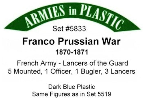 Armies In Plastic 5833 1:32 Scale Franco Prussian War 1870-71 French Army- Lancers of The Guard AIP5833 Armies in Plastic