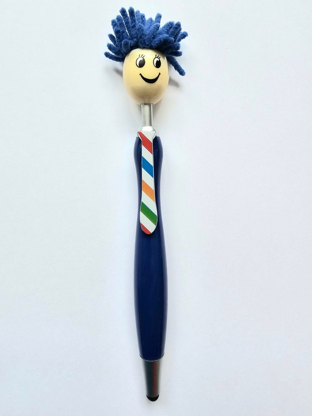 Cartoon Mop Head Novelty Ball Black Point Pen Various colours Mop Head Pen-1 Blue Harbourside Gifts