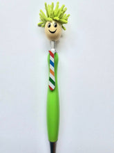 Load image into Gallery viewer, Cartoon Mop Head Novelty Ball Black Point Pen Various colours Mop Head Pen-4 Green Harbourside Gifts
