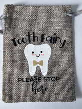 Load image into Gallery viewer, Child&#39;s Tooth Fairy Bag/Pouch 13.5 x 9.5cm Choice of Colours Fairy 3 Grey Harbourside Gifts
