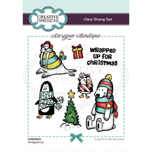 Creative Expressions Designer Boutique Christmas Collection 4 in x 6 in Clear Stamp Set Pink Ink