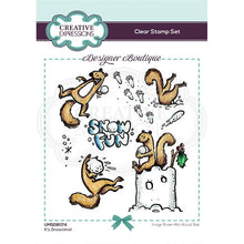 Load image into Gallery viewer, Creative Expressions Designer Boutique Christmas Collection 4 in x 6 in Clear Stamp Set Pink Ink
