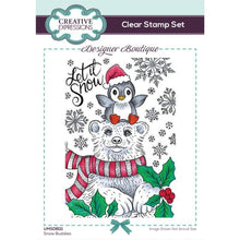 Load image into Gallery viewer, Creative Expressions Designer Boutique Christmas Collection 4 in x 6 in Clear Stamp Set Pink Ink
