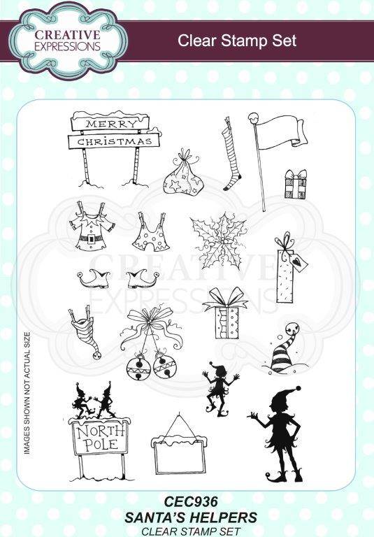 Creative Expressions Santa’s Helpers 6 in x 8 in Clear Stamp Set CEC936 Creative Expressions