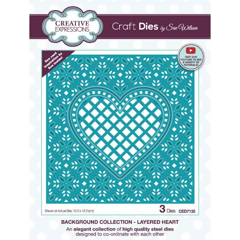 Creative Expressions Sue Wilson Background Collection Layered Heart Craft Die Harbourside Gifts