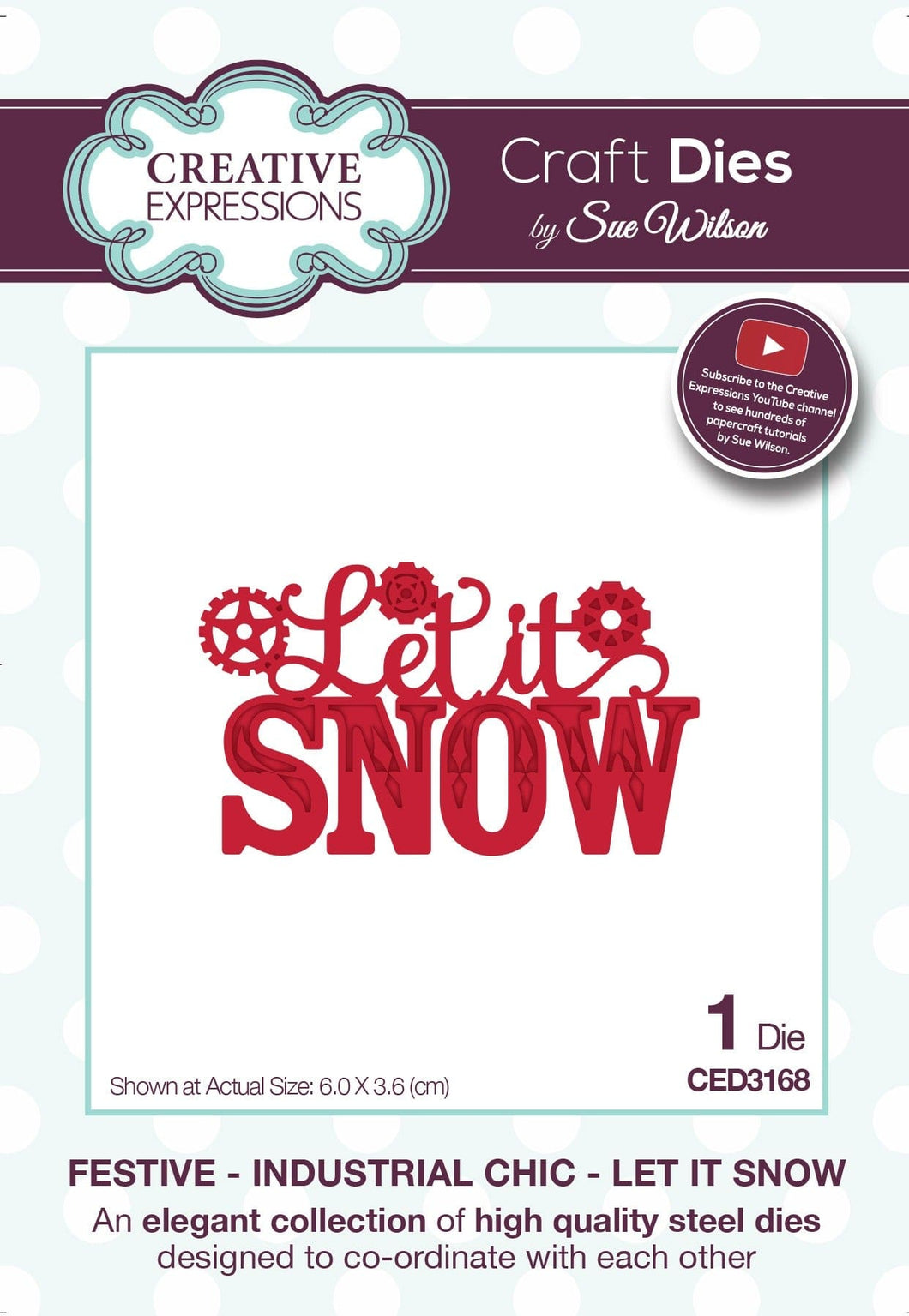 Creative Expressions Sue Wilson Festive Industrial Chic Let It Snow Craft Die CED3168 Harbourside Gifts