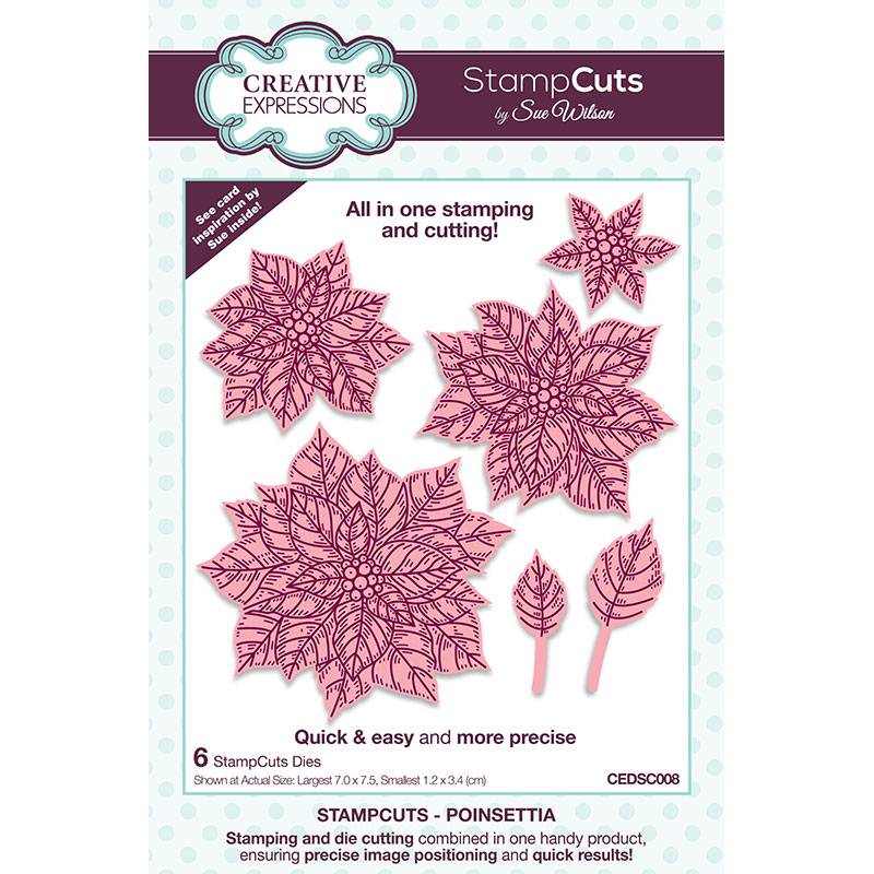 Creative Expressions Sue Wilson Poinsettia StampCuts Die CEDSC008 Harbourside Gifts
