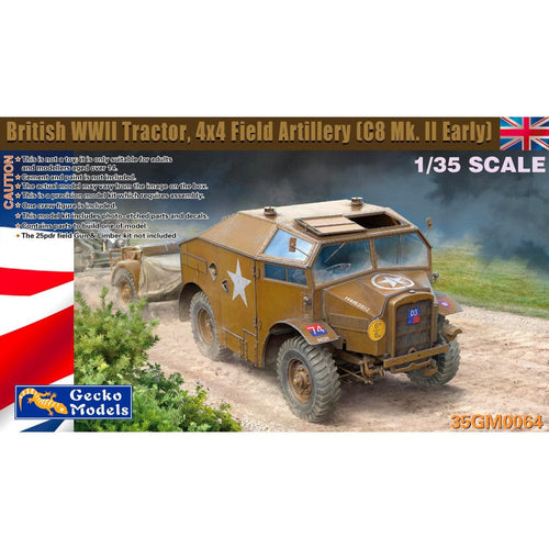 Geck 35GM0064 British WWII Tractor, 4x4 Field Artillery (C8 Mk.II Early) 1:35 Scale Model Kit 35GM0064 Gecko Models