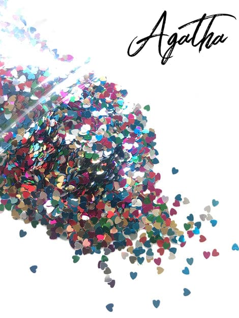 Glitter 10G Packs - Choice of Colours and Shapes Agatha Glitter - Heart Mix Unbranded