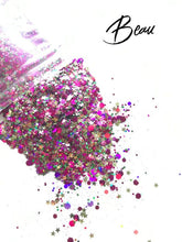 Load image into Gallery viewer, Glitter 10G Packs - Choice of Colours and Shapes Beau Glitter - Chunky Mix - pink Unbranded
