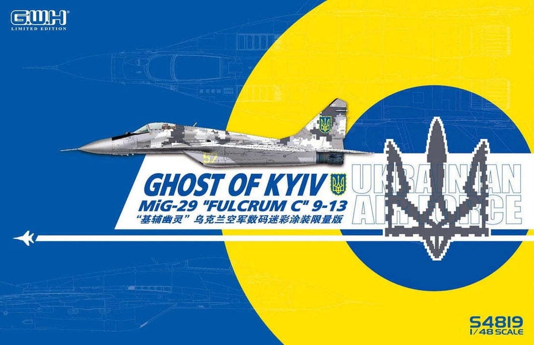 Great Wall Hobby S4819 Ghost of Kyiv MiG-29 9-13 Fulcrum-C Limited Edition 1:48 Scale Model Kit S4819 Great Wall Hobby