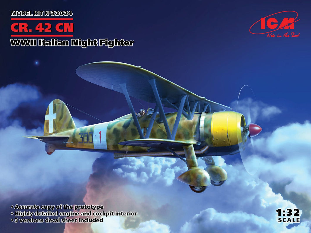 ICM 32024 CR. 42 CN WWII Italian Bight Fighter Plane 1:32 Scale Model Kit ICM32024 ICM