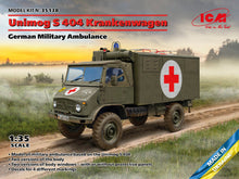 Load image into Gallery viewer, ICM 35138 Unimog S 404 Krankenwagen German Military Ambulance 1:35 Scale Model Kit ICM35138 ICM
