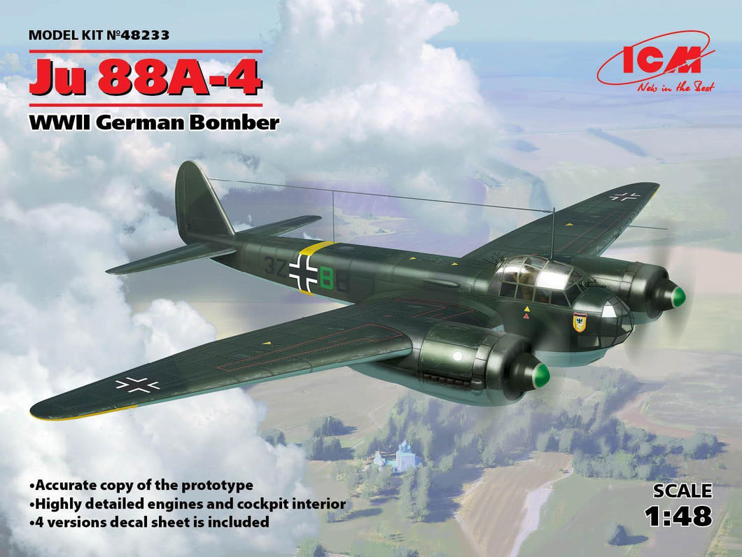 ICM 48233 Ju 88A-4 WWII German Bomber 1:48 Scale Model Kit ICM48233 ICM