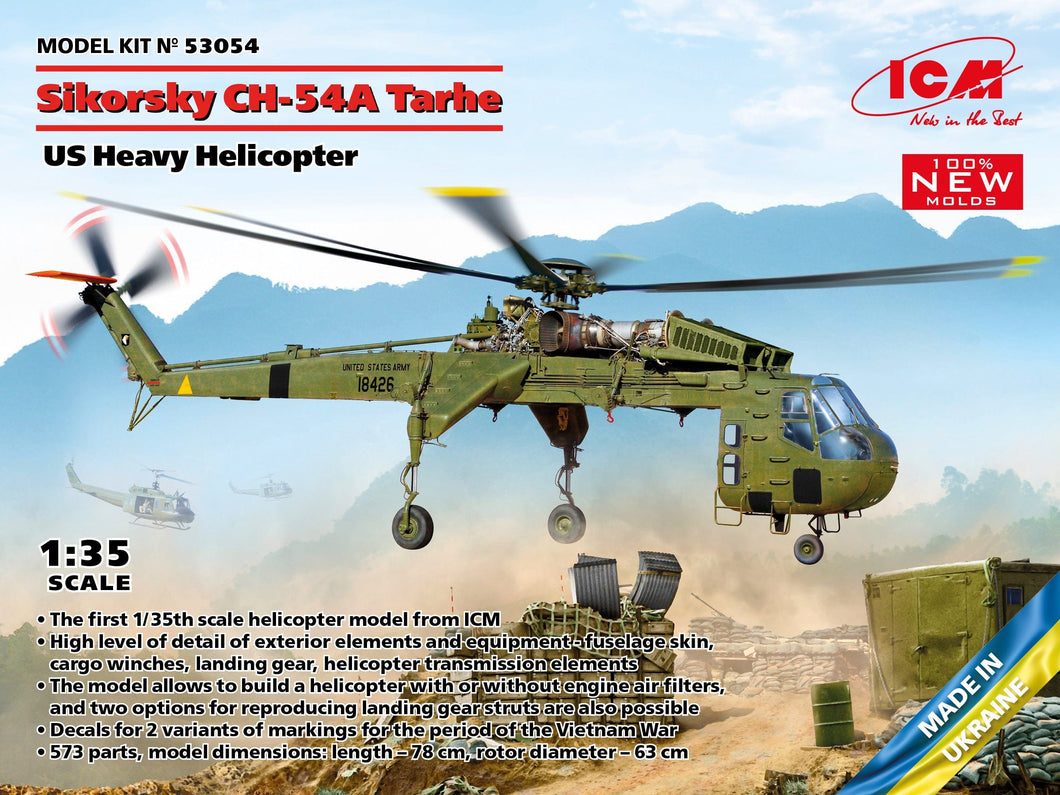 ICM 53054 Sikorsky CH-54A Tarhe US Heavy Helicopter 1:35 Scale Model Kit ICM53054 ICM