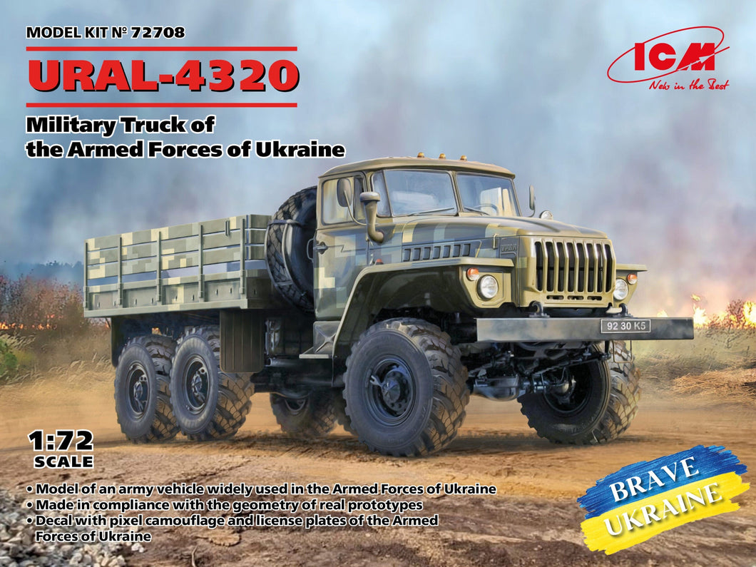 ICM 72708 URAL-4320 Military Truck of the Armed Forces of Ukraine 1:72 Scale ICM72708 ICM