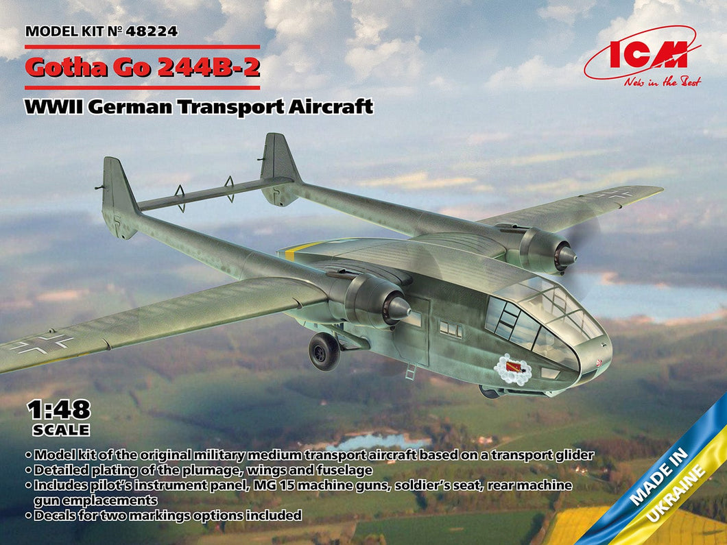 ICM Gotha Go-244B-2 WWII German Transport Aircraft 1:48 Scale Model Kit ICM48224 ICM