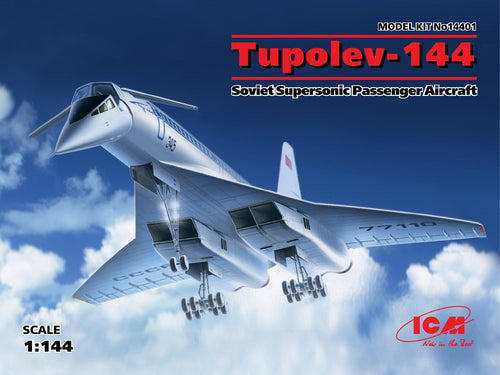 ICM Models 14401 Tupolev-144 Soviet Supersonic Passenger Aircraft 1:144 Scale ICM14401 ICM