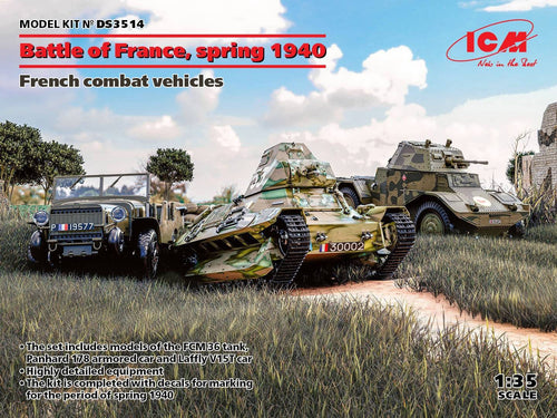 ICM Models DS3514 Battle of France Spring 1940 (Laffly V15T, FCM 36, Panhard 178 AMD-35 1:35 Scale ICMDS3514 ICM