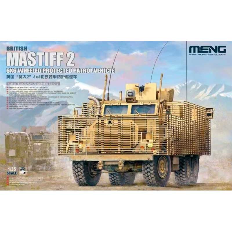 Meng Models SS-012 British Mastiff 2 6x6 Wheeled Protected Patrol Vehicle 1:35 Scale Model Kit MNGSS-012 Meng Models