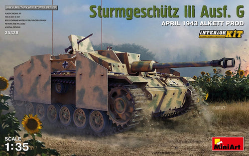 MiniArt 35338 StuG III Ausf. G April 1943 Alkett Prod + Full Interior 1:35 Scale Model Kit MIN35338 MiniArt