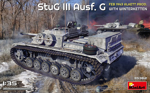 MiniArt 35362 StuG III Ausf. G Feb 1943 Alkett Prod. with Winterketten 1:35 Scale Model KitMiniArt 35362 StuG III Ausf. G Feb 1943 Alkett Prod. with Winterketten 1:35 Scale Model Kit MIN35362 MiniArt