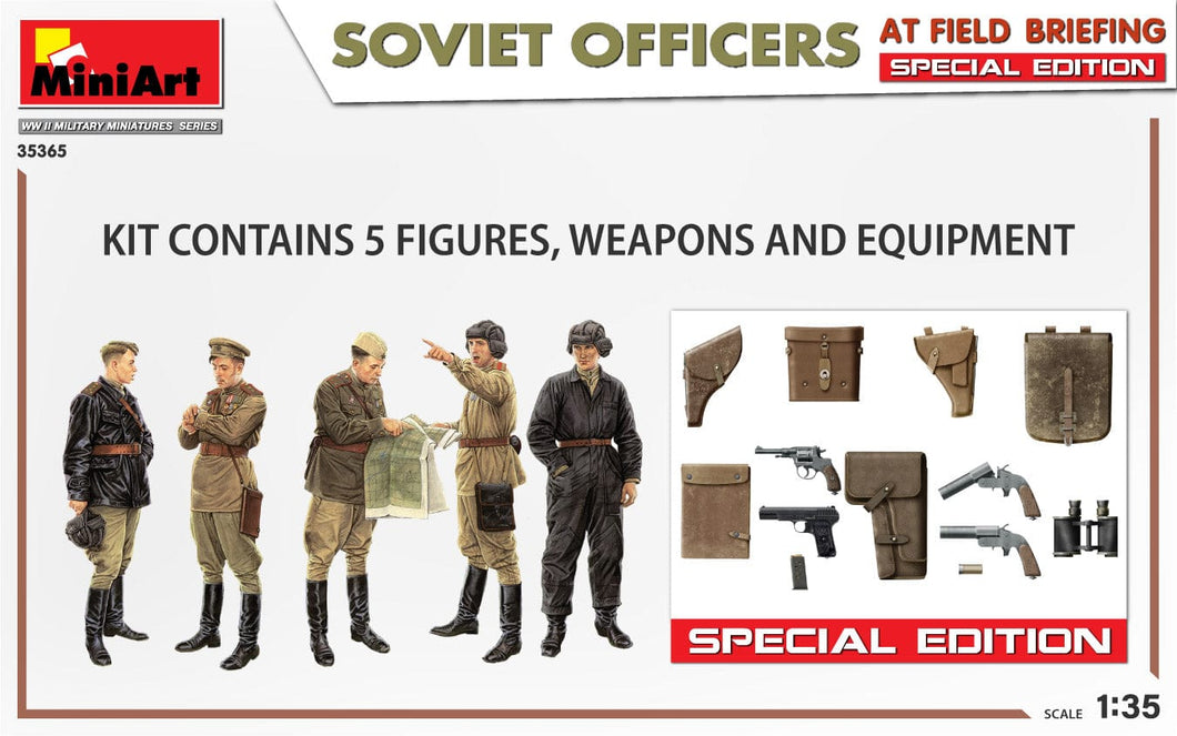 Miniart 35365 Soviet Officers at Field Briefing 1:35 Scale Model Kit MIN35365 MiniArt