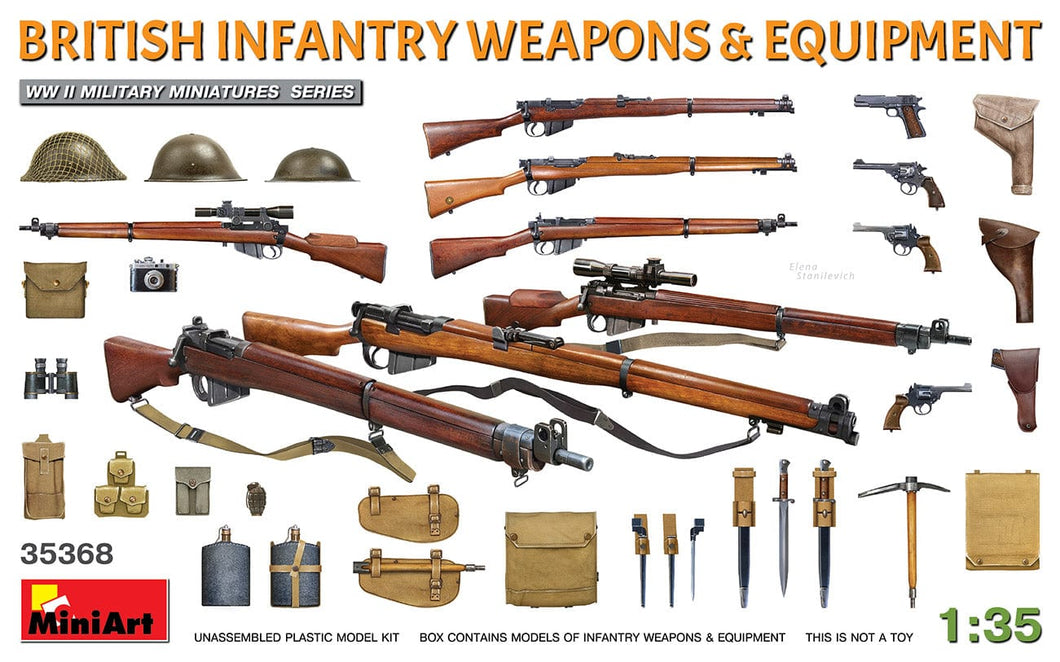 MiniArt 35368 British Infantry Weapons & Equipment 1:35 Scale Model Kit MIN35368 MiniArt