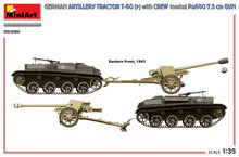 Load image into Gallery viewer, MiniArt 35395 German Artillery Tractor T-60(r) with Crew Towing PaK40 7.5cm Gun 1:35 Scale Model Kit MIN35395 MiniArt
