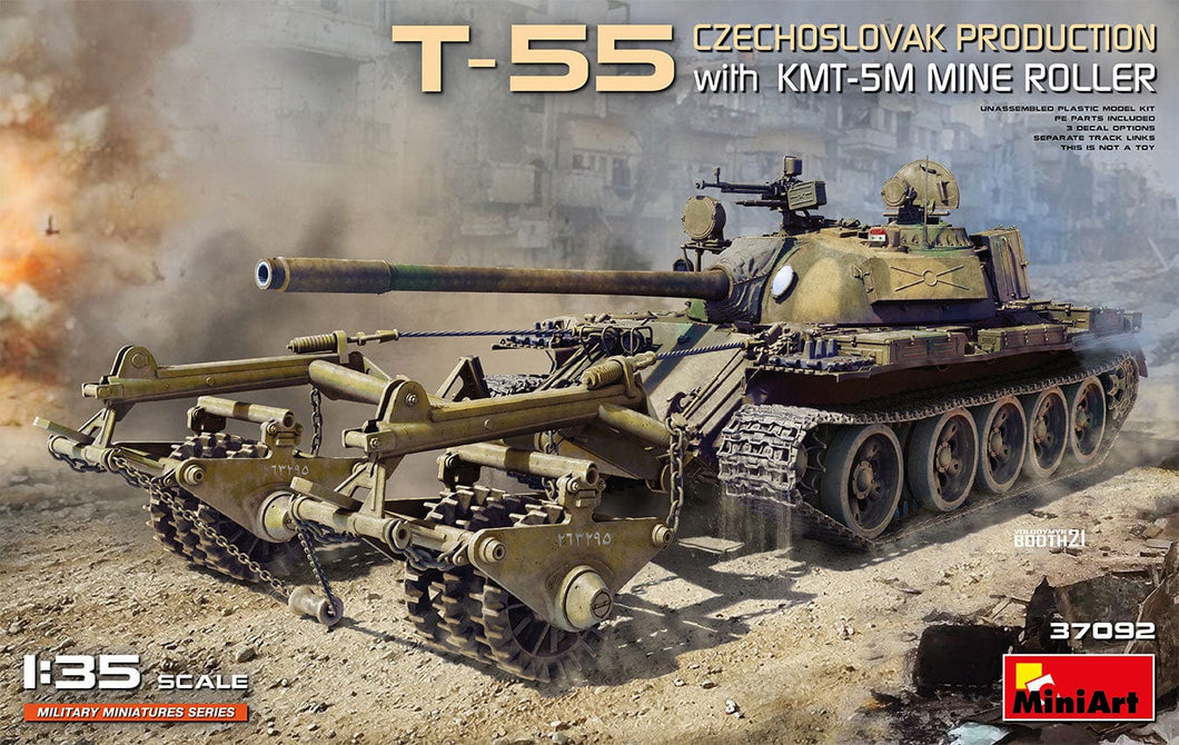 MiniArt 37092 T-55 Czechoslovak Production with KMT-5M Mine Roller 1:35 Scale Model Kit min37092 MiniArt