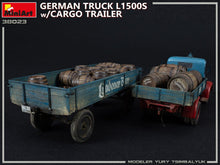 Load image into Gallery viewer, Miniart 38023 German Truck L1500S with Cargo trailer 1:35 Scale Model Kit MIN38023 MiniArt
