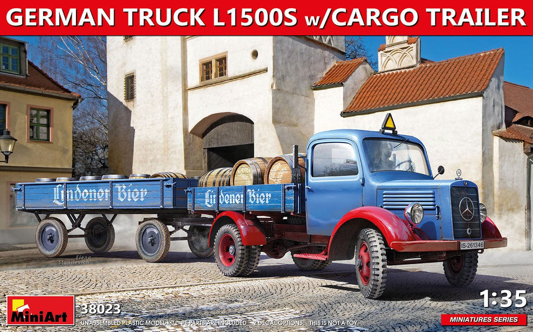 Miniart 38023 German Truck L1500S with Cargo trailer 1:35 Scale Model Kit MIN38023 MiniArt