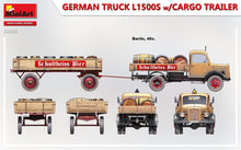 Load image into Gallery viewer, Miniart 38023 German Truck L1500S with Cargo trailer 1:35 Scale Model Kit MIN38023 MiniArt
