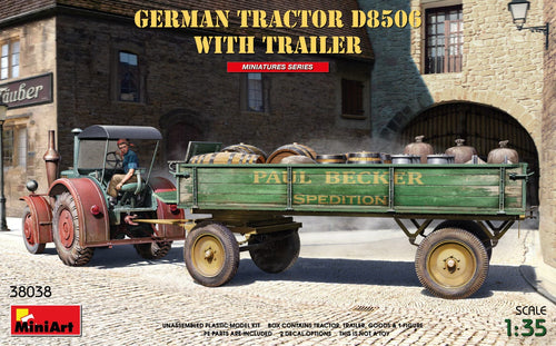 MiniArt 38038 German Tractor D8506 With Trailer 1:35 Scale Model Kit MIN38038 MiniArt