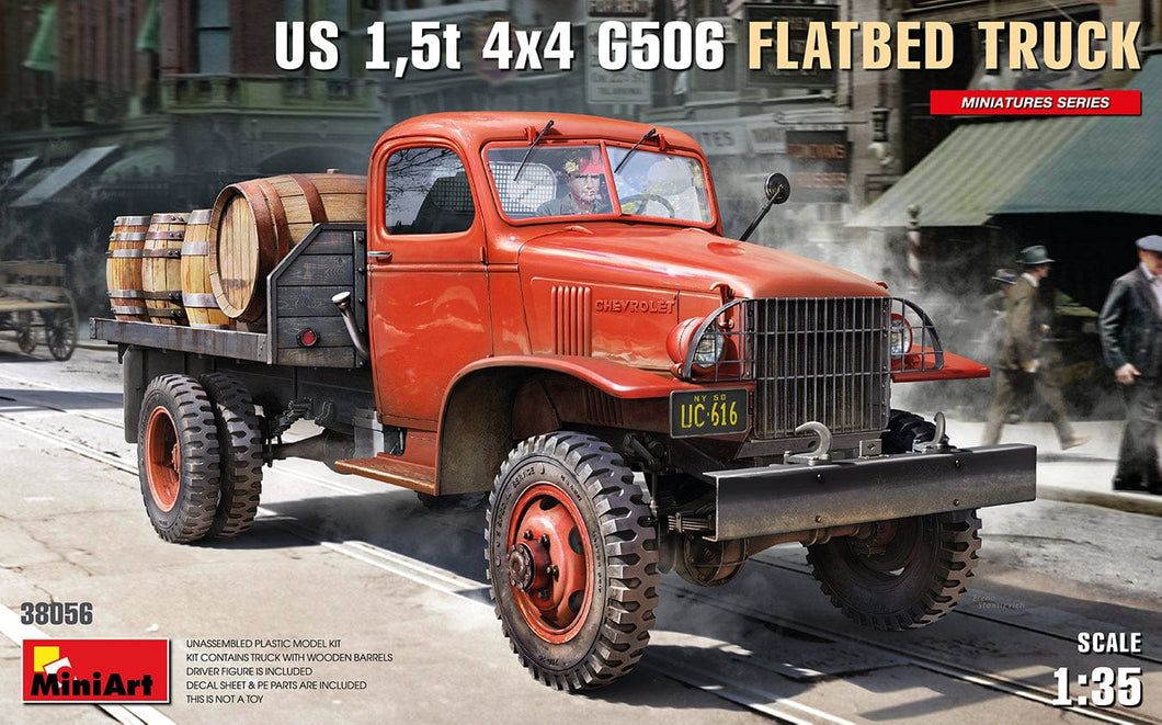 MiniArt 38056 US 1.5t 4×4 G506 Flatbed Truck 1:35 Scale Model Kit MIN38056 MiniArt