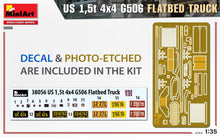 Load image into Gallery viewer, MiniArt 38056 US 1.5t 4×4 G506 Flatbed Truck 1:35 Scale Model Kit MIN38056 MiniArt
