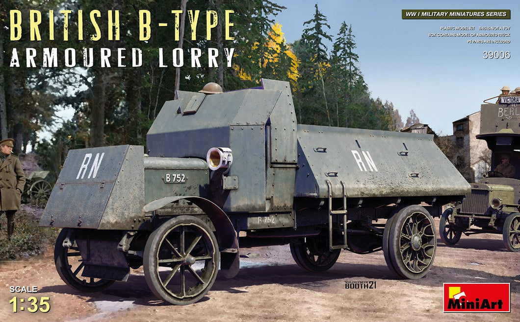 MiniArt 39006 WWI British B-Type Armoured Lorry 1:35 Scale Model Kit MIN39006 MiniArt