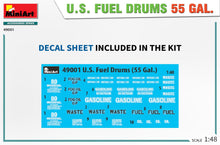 Load image into Gallery viewer, MiniArt 49001 US Fuel Drums 55Gal 1:48 Scale Set Harbourside Gifts
