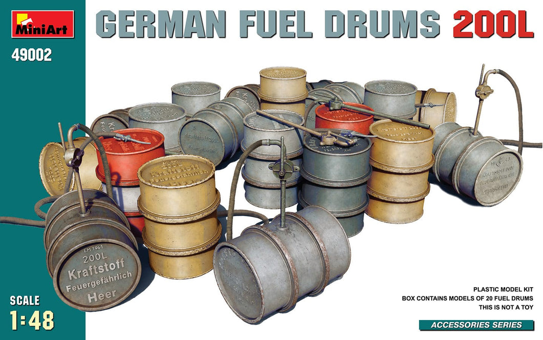 MiniArt 49002 German Fuel Drums 200L 1:48 Scale Set MIN49002 MiniArt